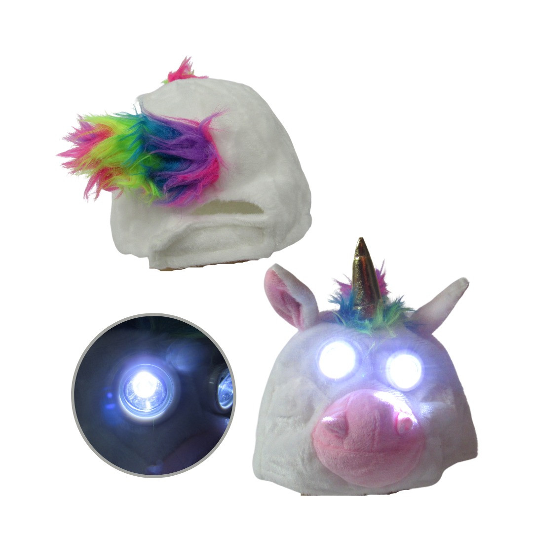 Miniatura 5 de Gorro con diseño de animales y luces - Color: Cafe con blanco